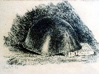 1944 - 22,5x30 - carboncino su carta - elmetto e libbriccino (studio).JPG
