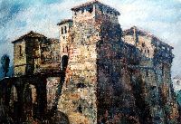 1965 - 50x70 - olio su tela cartonata - il castello di Felino.JPG