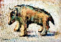 1973 - 35x50 - olio su tela cartonata - animaletto in terracotta (al piguren).JPG