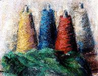 1975 - 32x41 - olio su tela - le bobine.JPG